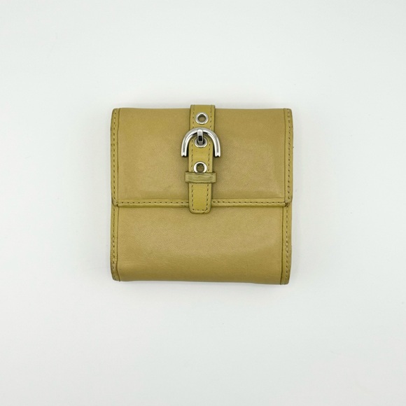 COACH Compact Wallet with Silver Hardware Yellow - Picture 2 of 12